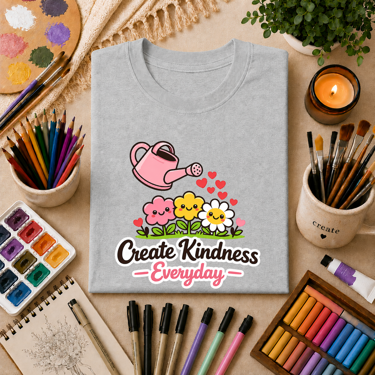 T-Shirt — Create Kindness Everyday Gardening Floral Tee