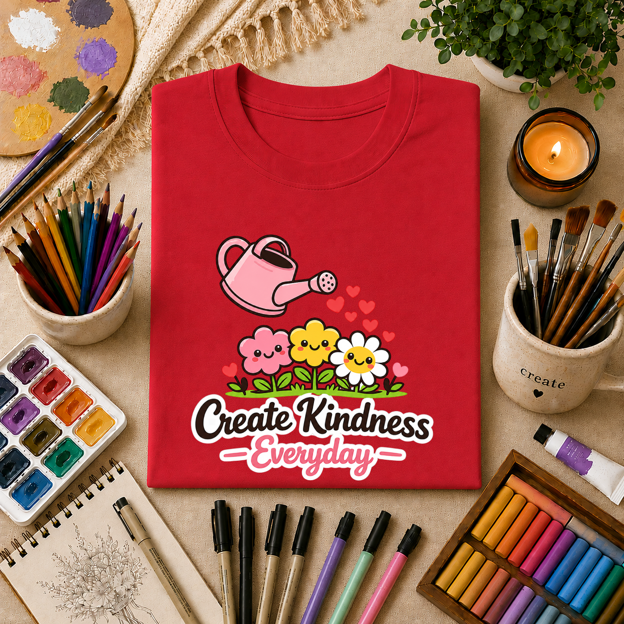 T-Shirt — Create Kindness Everyday Gardening Floral Tee
