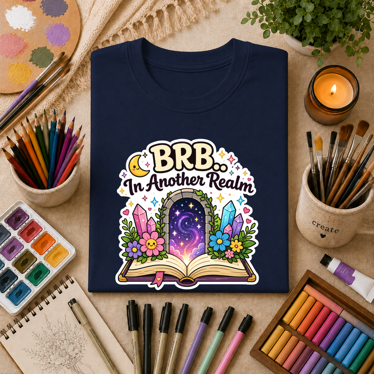 BRB In Another Realm T-Shirt — Fantasy Portal Graphic Tee for Gamers & Book Lovers