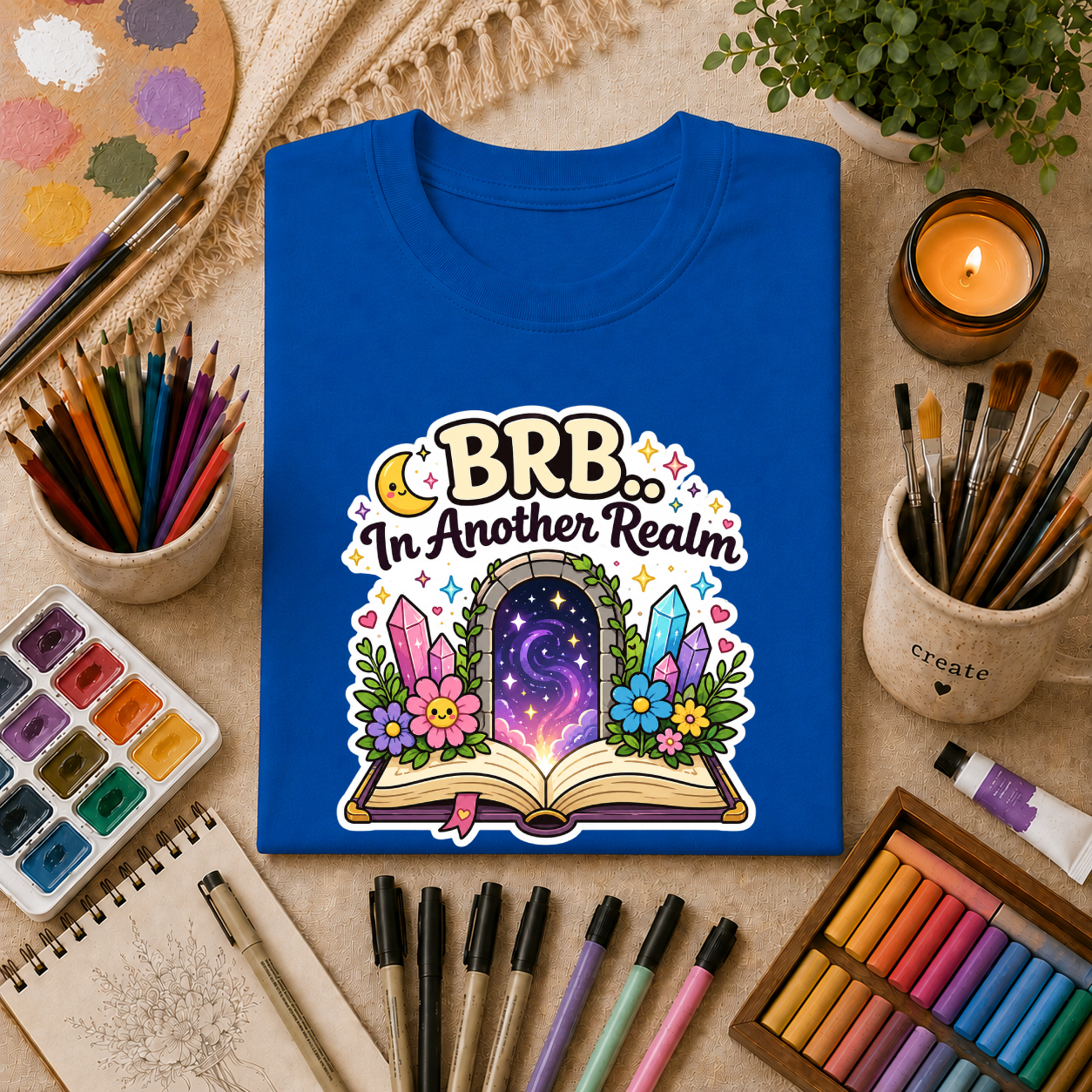 BRB In Another Realm T-Shirt — Fantasy Portal Graphic Tee for Gamers & Book Lovers