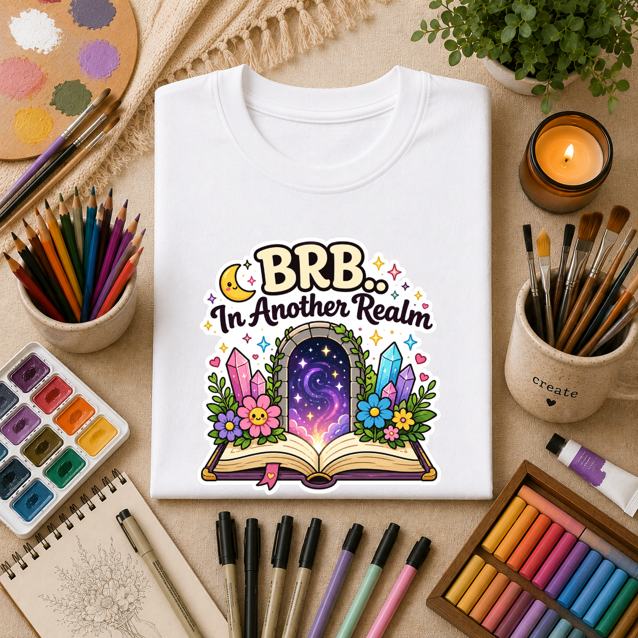 BRB In Another Realm T-Shirt — Fantasy Portal Graphic Tee for Gamers & Book Lovers