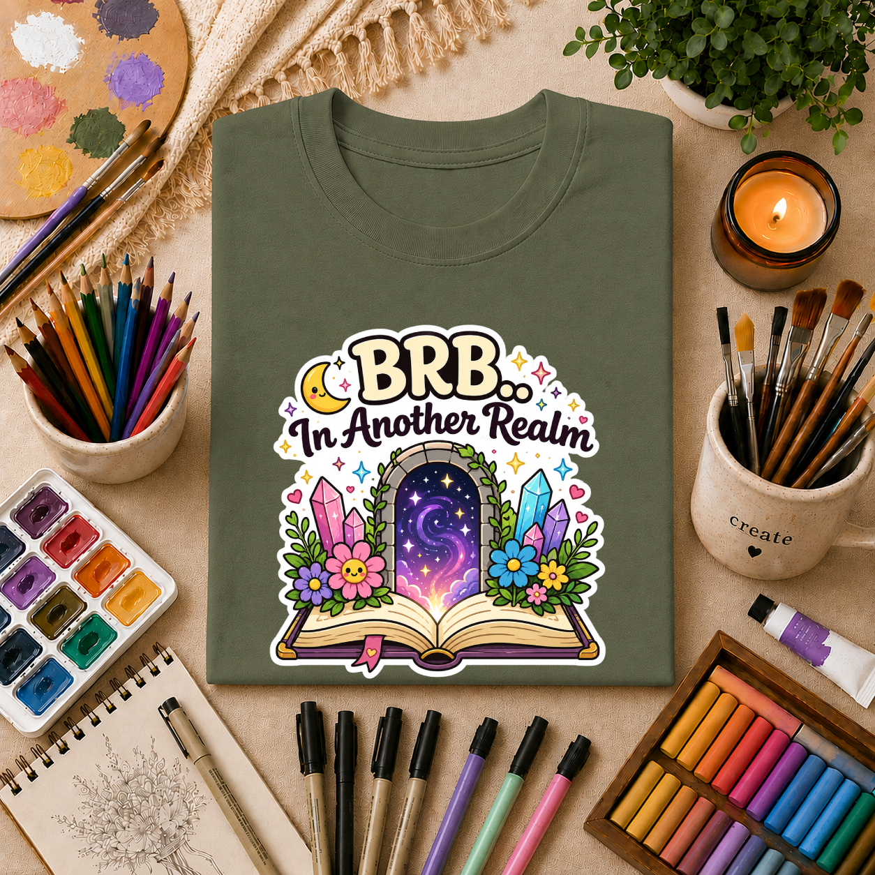 BRB In Another Realm T-Shirt — Fantasy Portal Graphic Tee for Gamers & Book Lovers