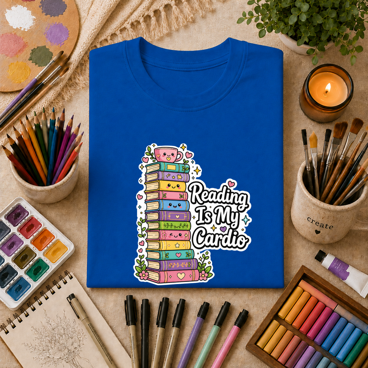 Reading Is My Cardio T-Shirt — Cute Books Graphic Tee for Book Lovers