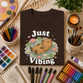 Just Vibing Capybara T-Shirt — Cute Relaxed Animal Graphic Tee