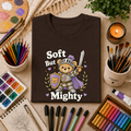 Soft But Mighty T‑Shirt — Cute Knight TeddyBear Graphic Tee