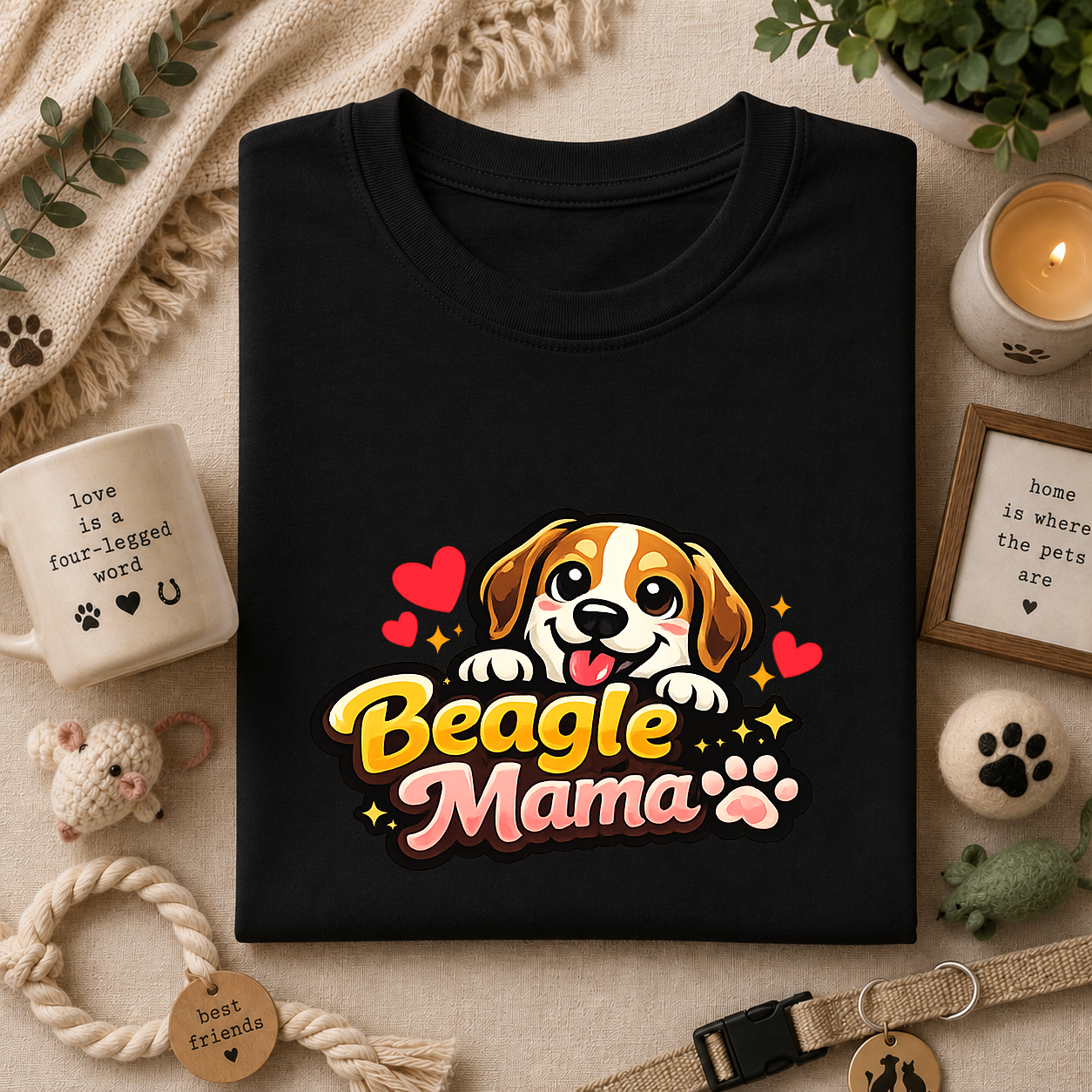 Beagle Mama T-Shirt — Cute Beagle Mom Dog Lover Graphic Tee