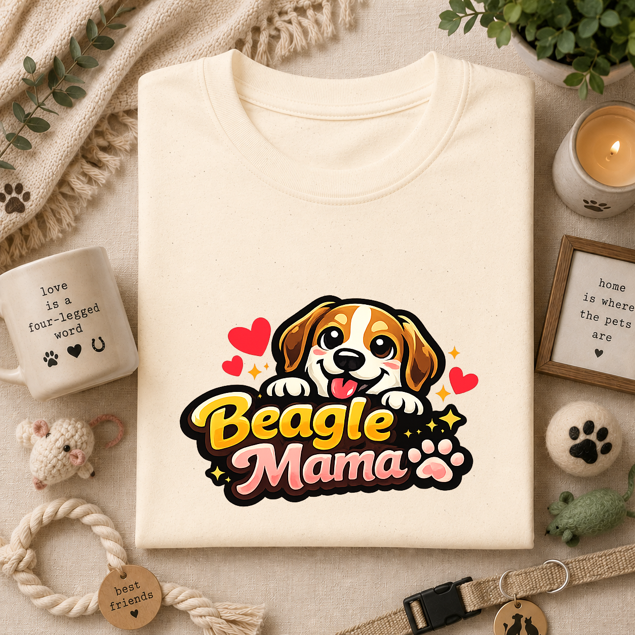 Beagle Mama T-Shirt — Cute Beagle Mom Dog Lover Graphic Tee