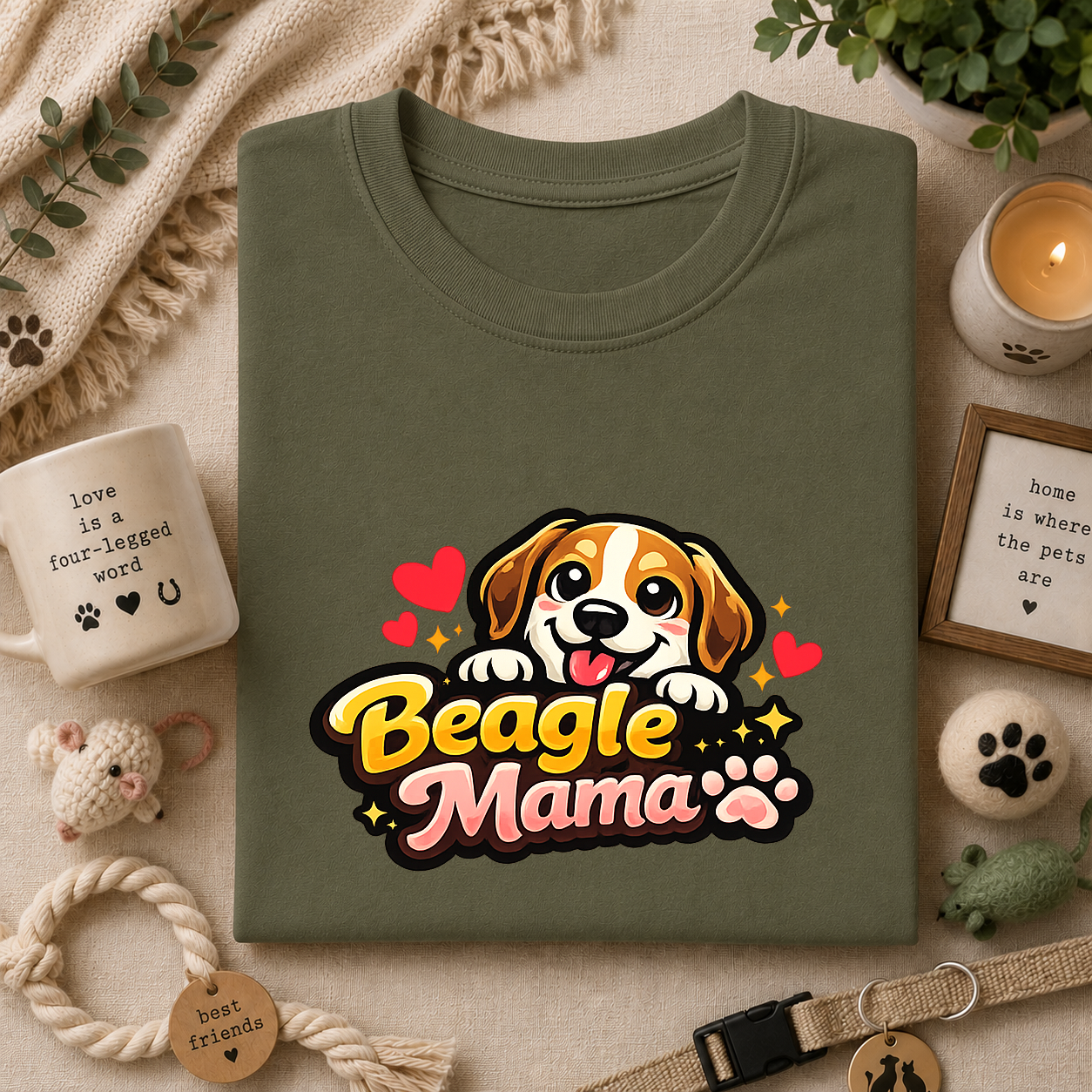 Beagle Mama T-Shirt — Cute Beagle Mom Dog Lover Graphic Tee