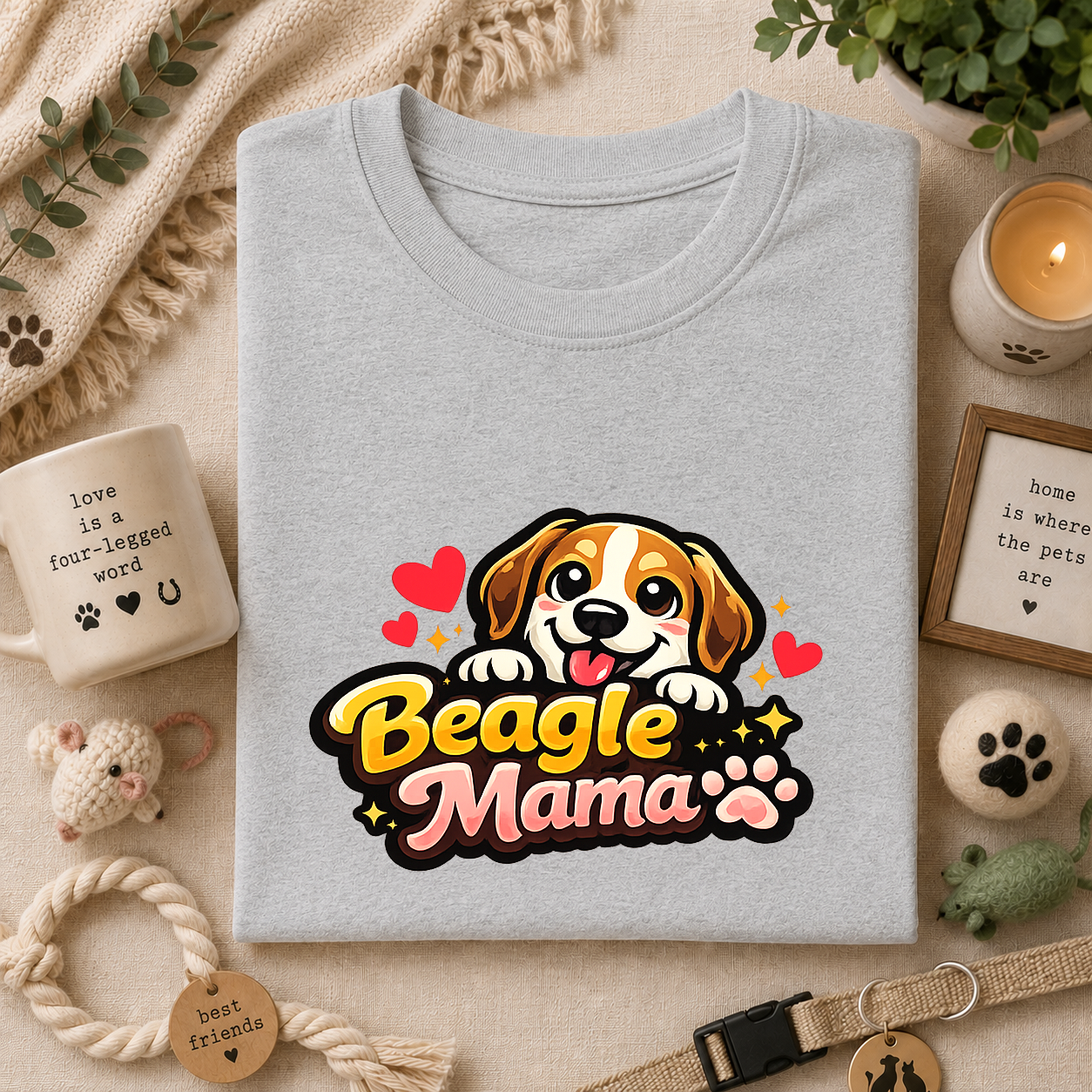 Beagle Mama T-Shirt — Cute Beagle Mom Dog Lover Graphic Tee