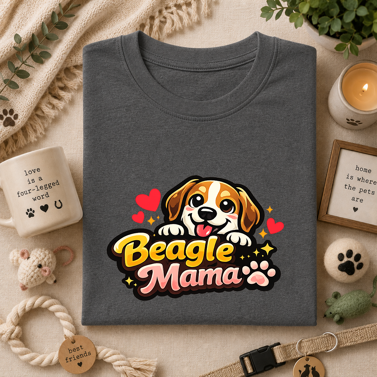 Beagle Mama T-Shirt — Cute Beagle Mom Dog Lover Graphic Tee