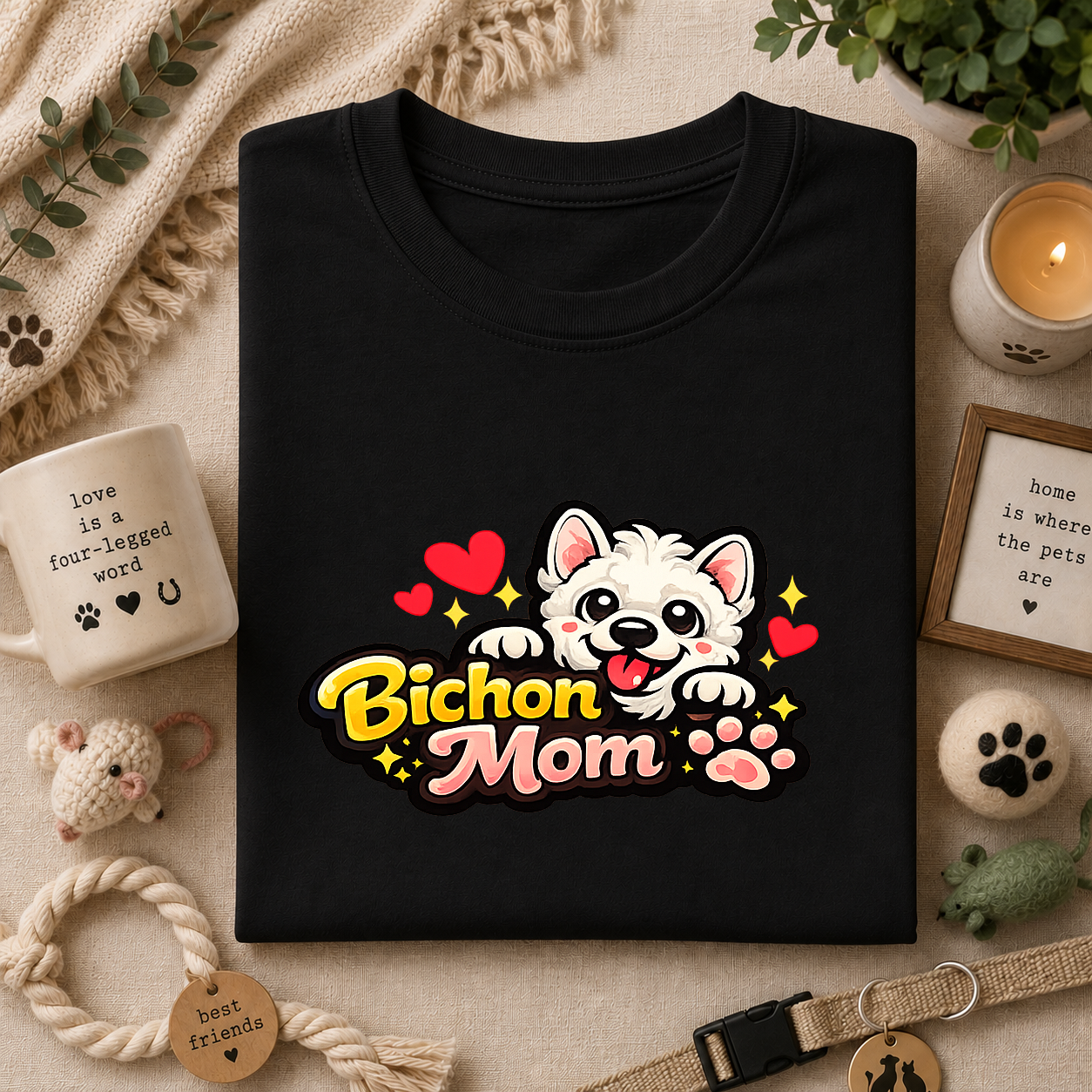 Bichon Mom T-Shirt — Cute Bichon Frise Mom Graphic Tee