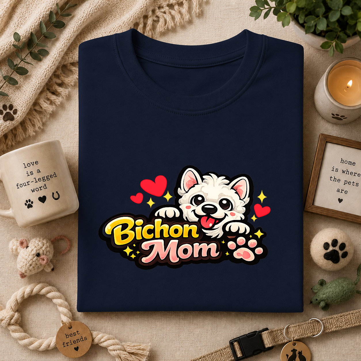 Bichon Mom T-Shirt — Cute Bichon Frise Mom Graphic Tee