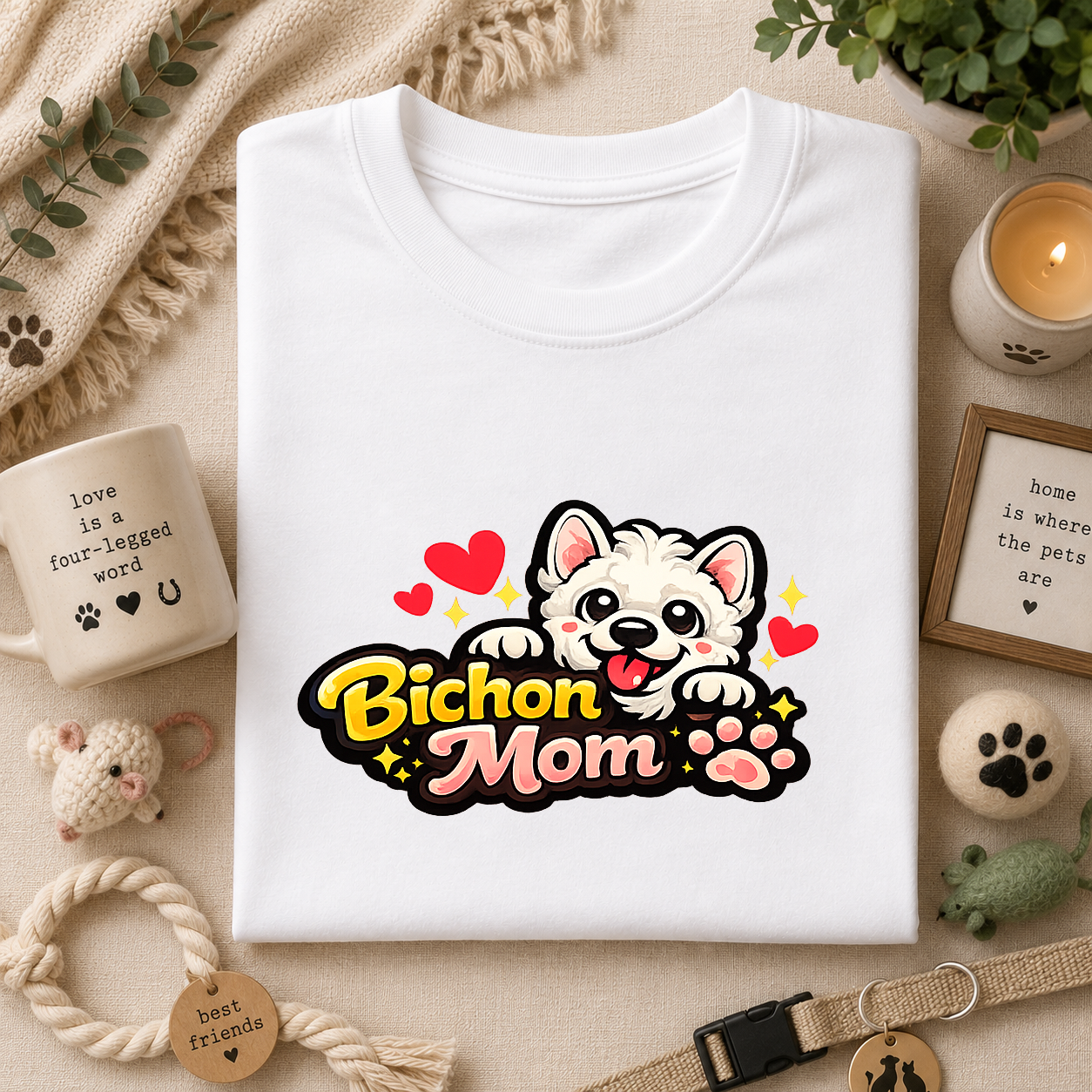 Bichon Mom T-Shirt — Cute Bichon Frise Mom Graphic Tee