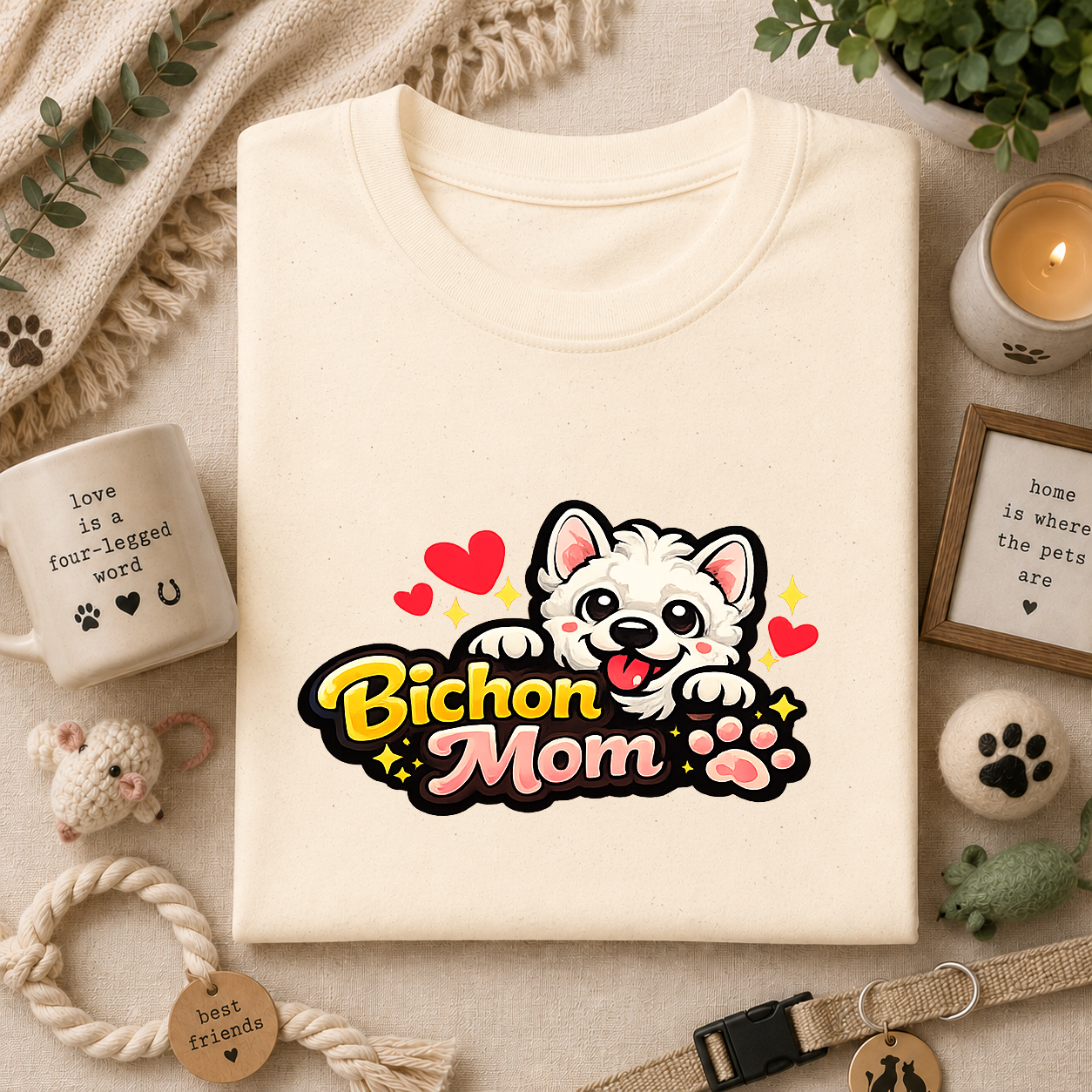 Bichon Mom T-Shirt — Cute Bichon Frise Mom Graphic Tee