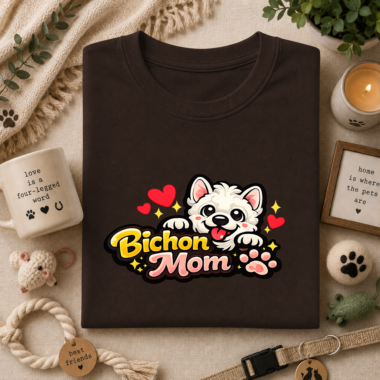 Bichon Mom T-Shirt — Cute Bichon Frise Mom Graphic Tee
