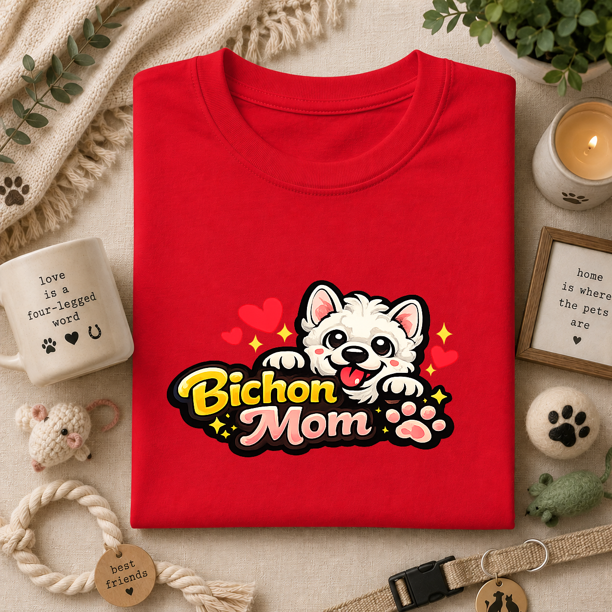 Bichon Mom T-Shirt — Cute Bichon Frise Mom Graphic Tee