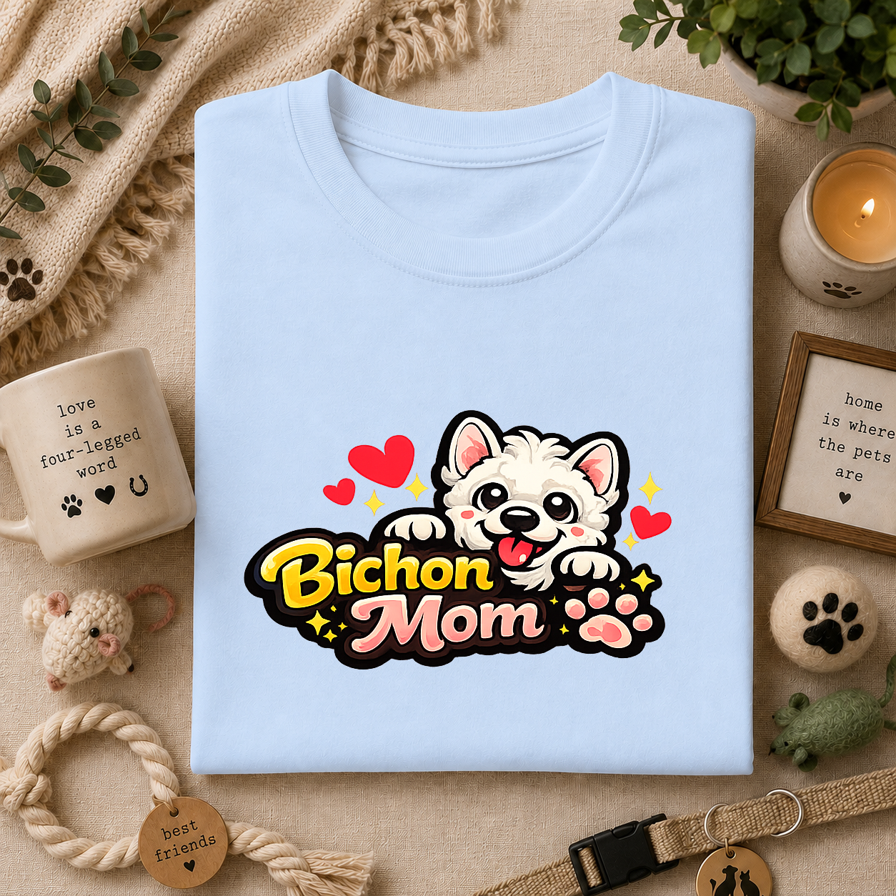 Bichon Mom T-Shirt — Cute Bichon Frise Mom Graphic Tee