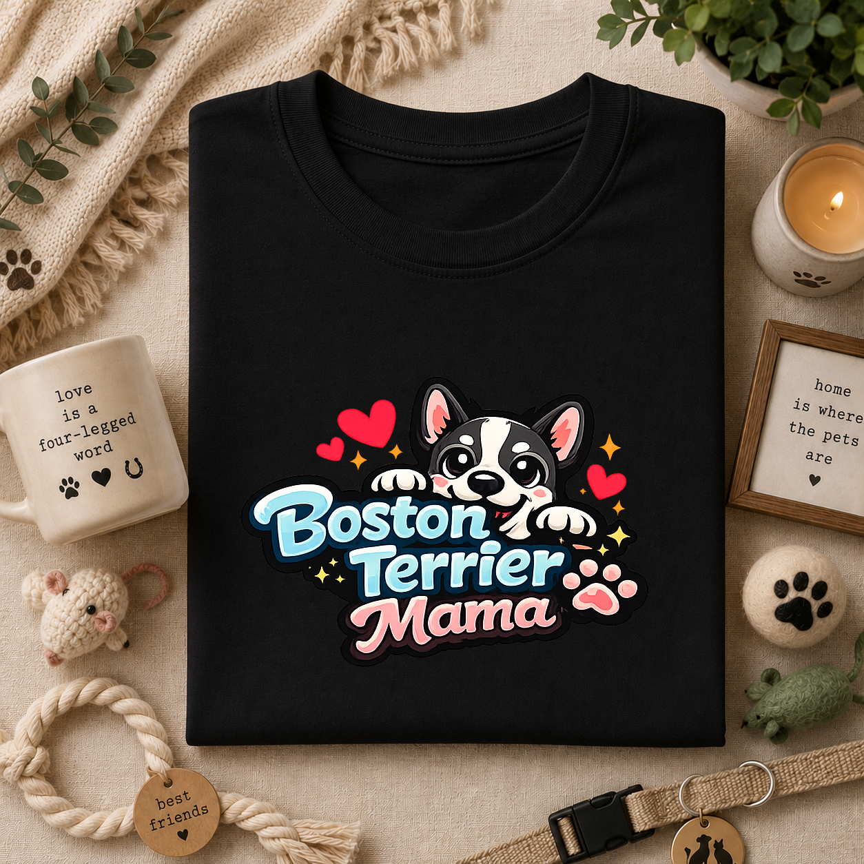 Boston Terrier Mama T‑Shirt — Cute Dog Mom Tee
