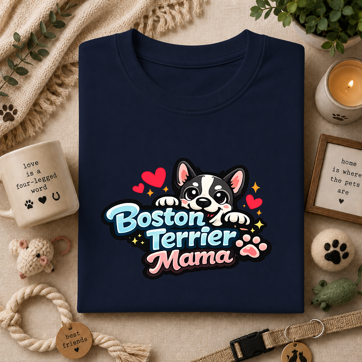 Boston Terrier Mama T‑Shirt — Cute Dog Mom Tee