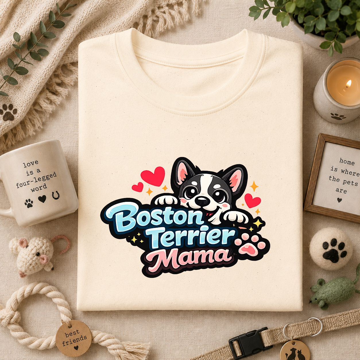 Boston Terrier Mama T‑Shirt — Cute Dog Mom Tee