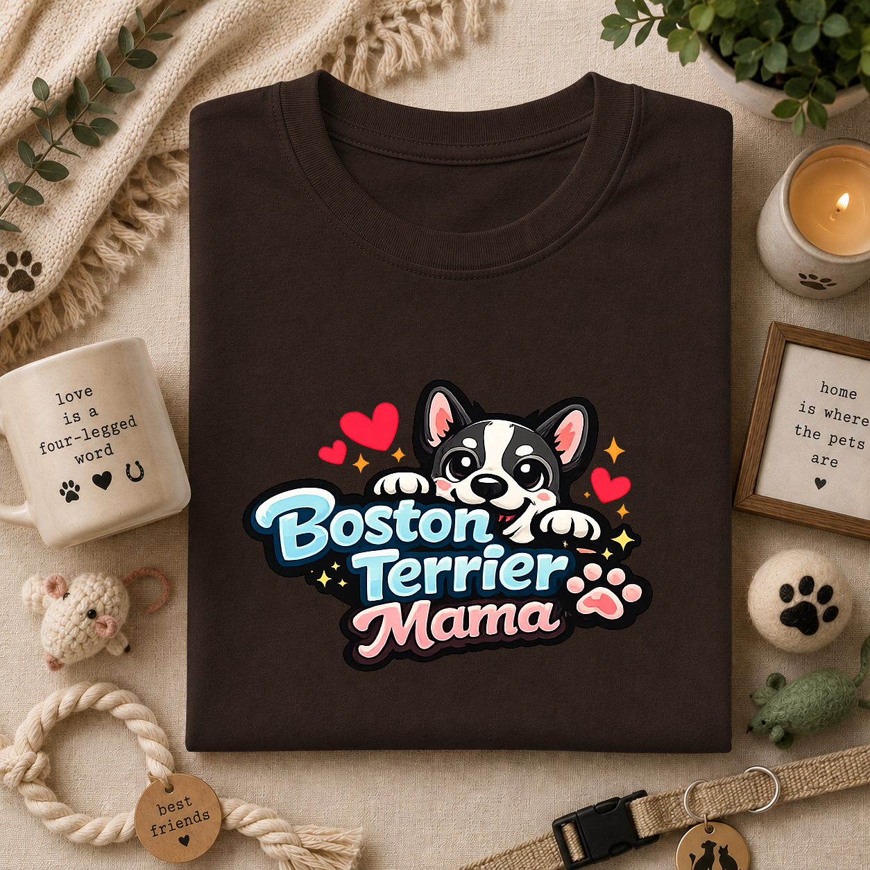Boston Terrier Mama T‑Shirt — Cute Dog Mom Tee