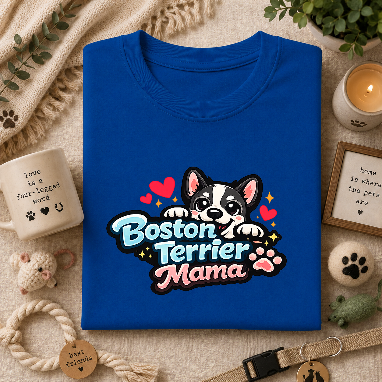 Boston Terrier Mama T‑Shirt — Cute Dog Mom Tee