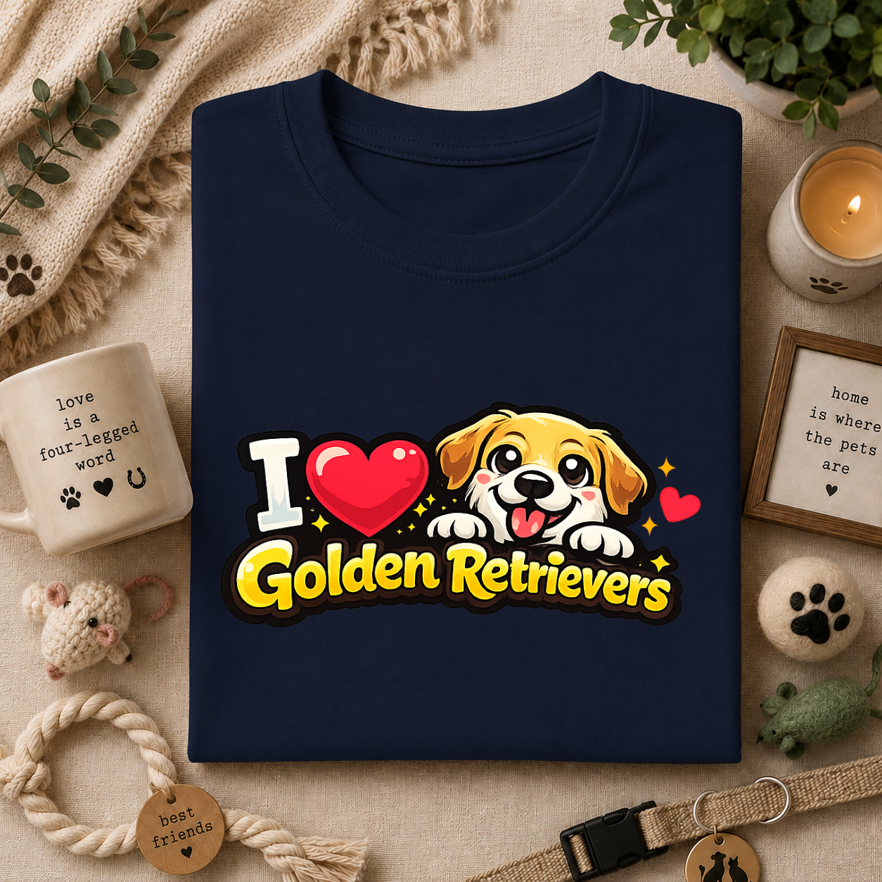 I Heart Golden Retrievers T-Shirt — Cute Lab Dog Lover Tee