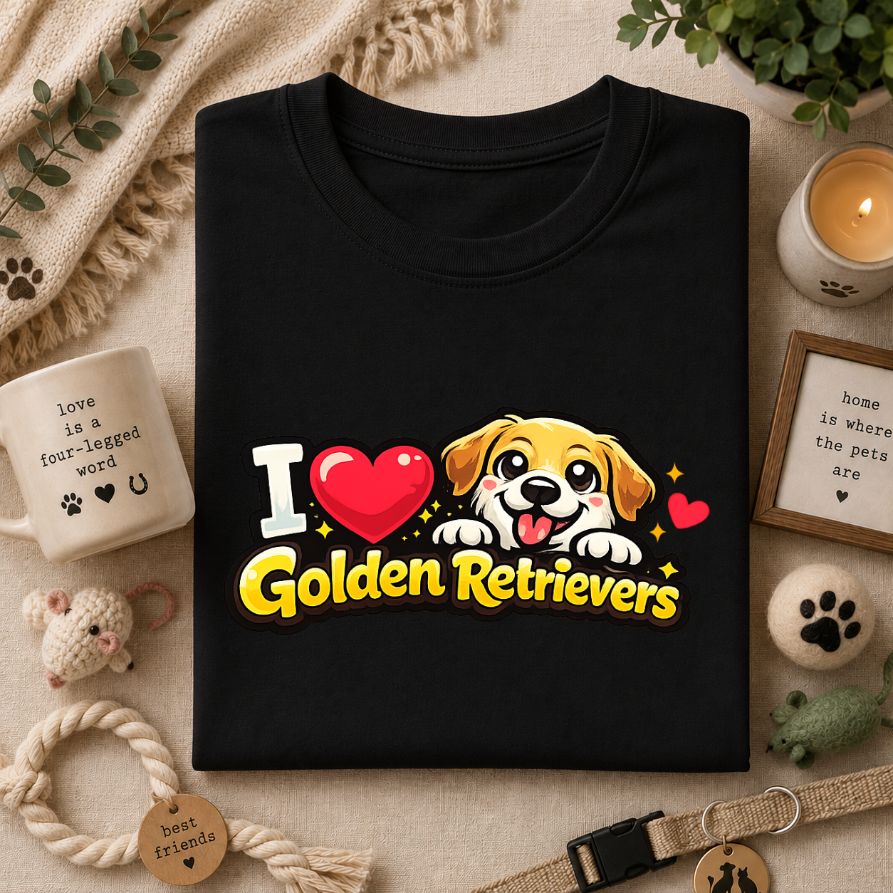 I Heart Golden Retrievers T-Shirt — Cute Lab Dog Lover Tee