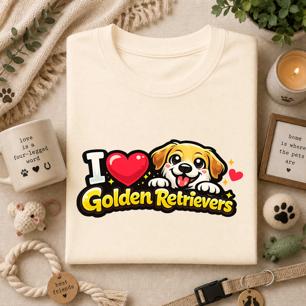 I Heart Golden Retrievers T-Shirt — Cute Lab Dog Lover Tee