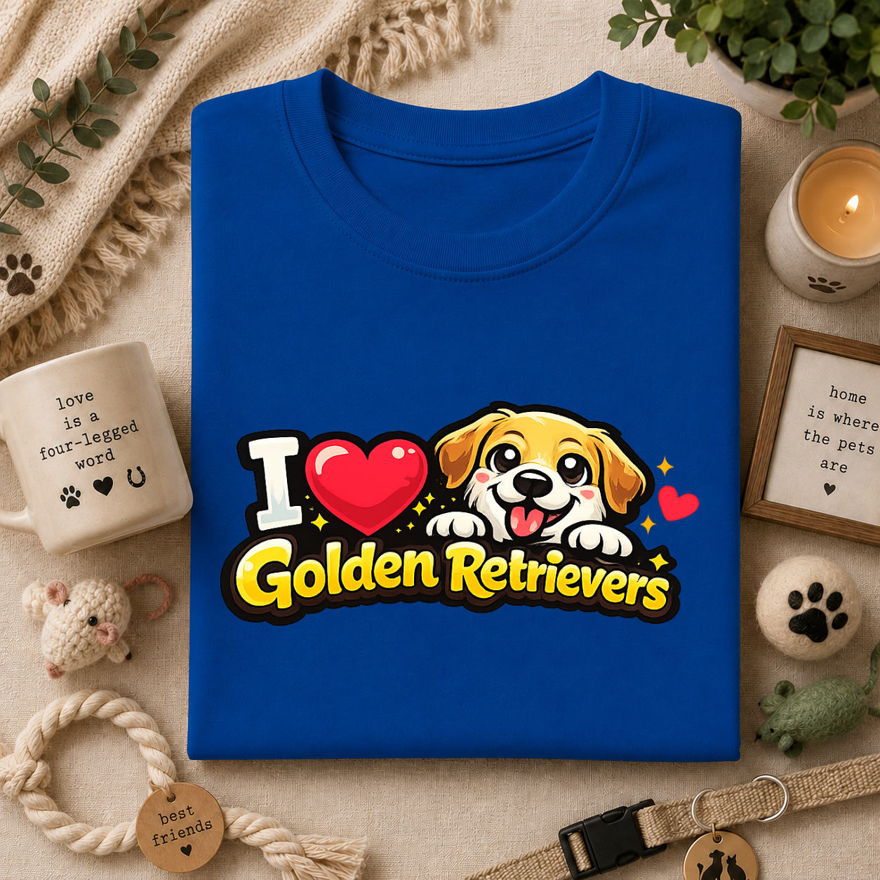 I Heart Golden Retrievers T-Shirt — Cute Lab Dog Lover Tee