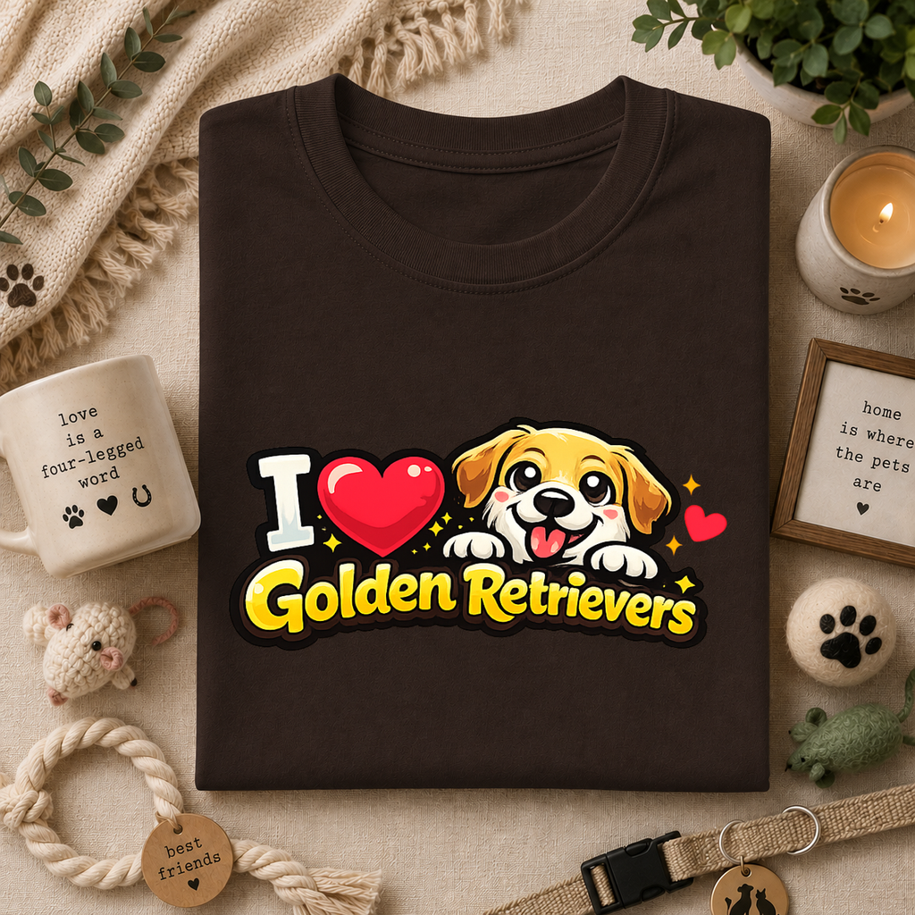 I Heart Golden Retrievers T-Shirt — Cute Lab Dog Lover Tee