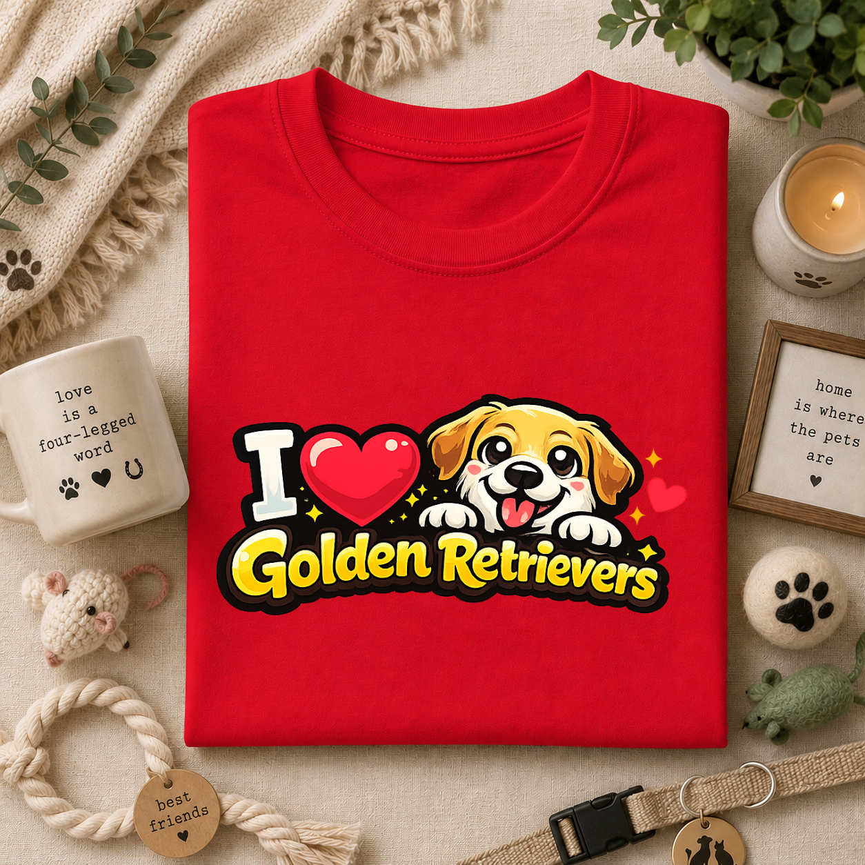 I Heart Golden Retrievers T-Shirt — Cute Lab Dog Lover Tee