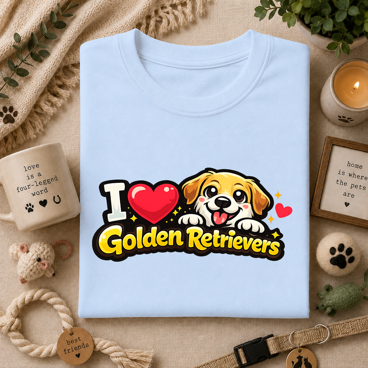 I Heart Golden Retrievers T-Shirt — Cute Lab Dog Lover Tee