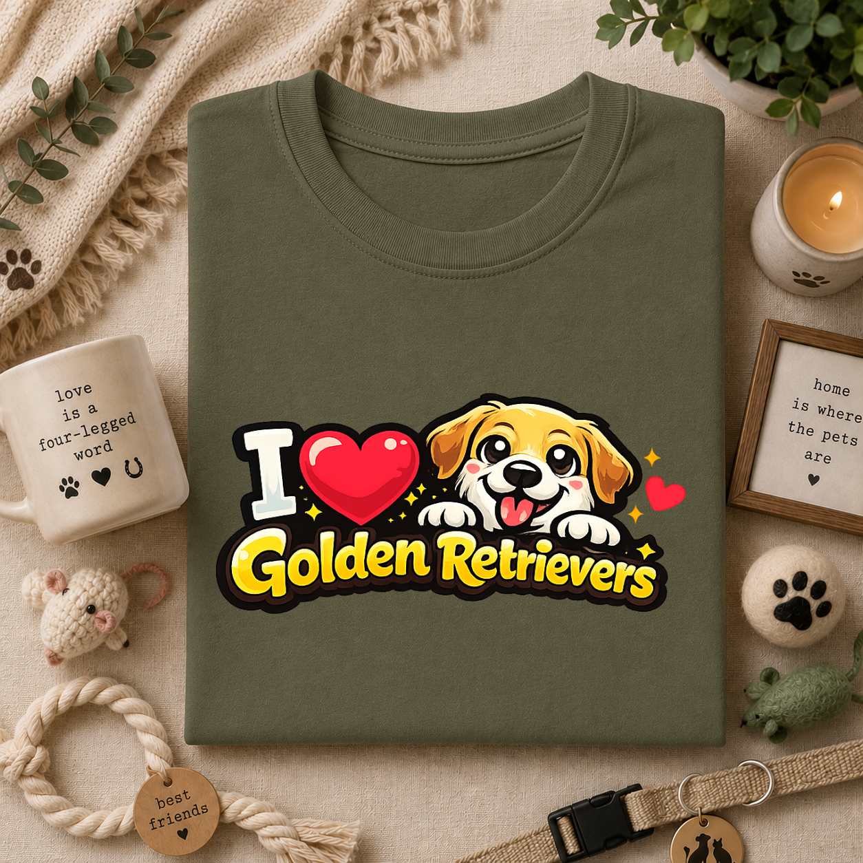I Heart Golden Retrievers T-Shirt — Cute Lab Dog Lover Tee