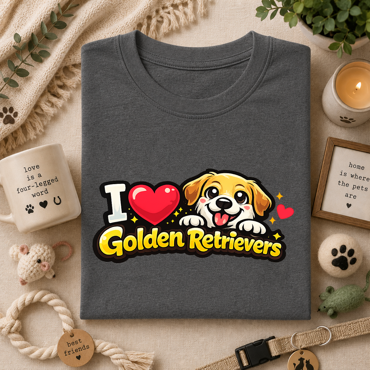 I Heart Golden Retrievers T-Shirt — Cute Lab Dog Lover Tee