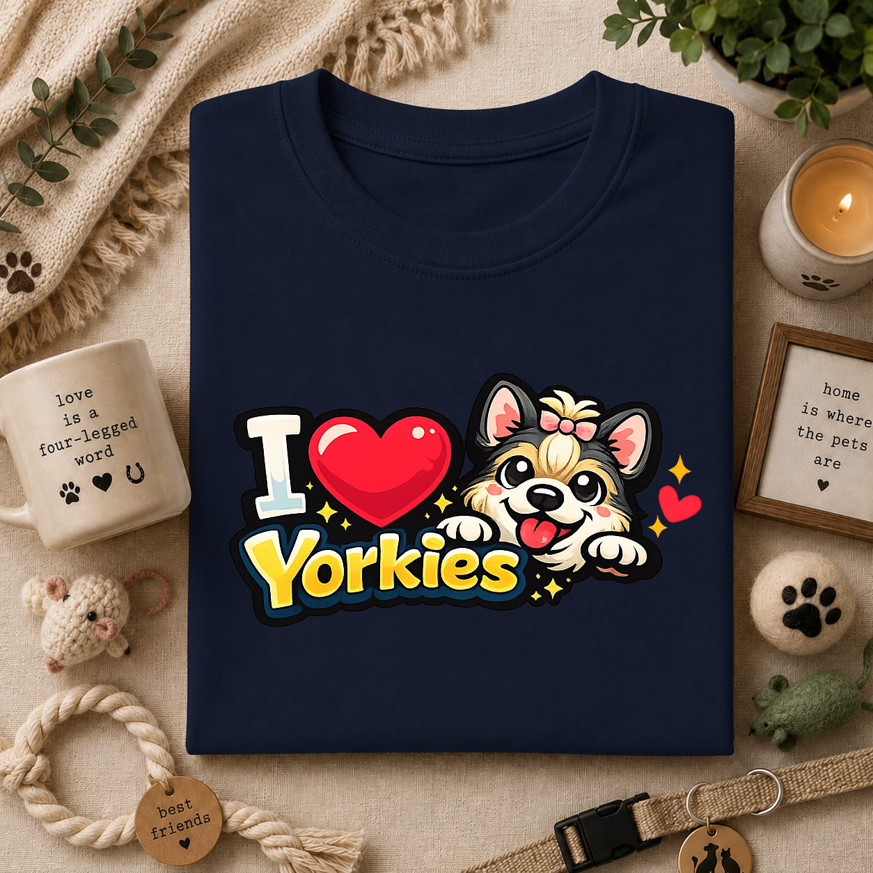 I Heart Yorkies T‑Shirt — Cute Yorkie Dog Lover Tee