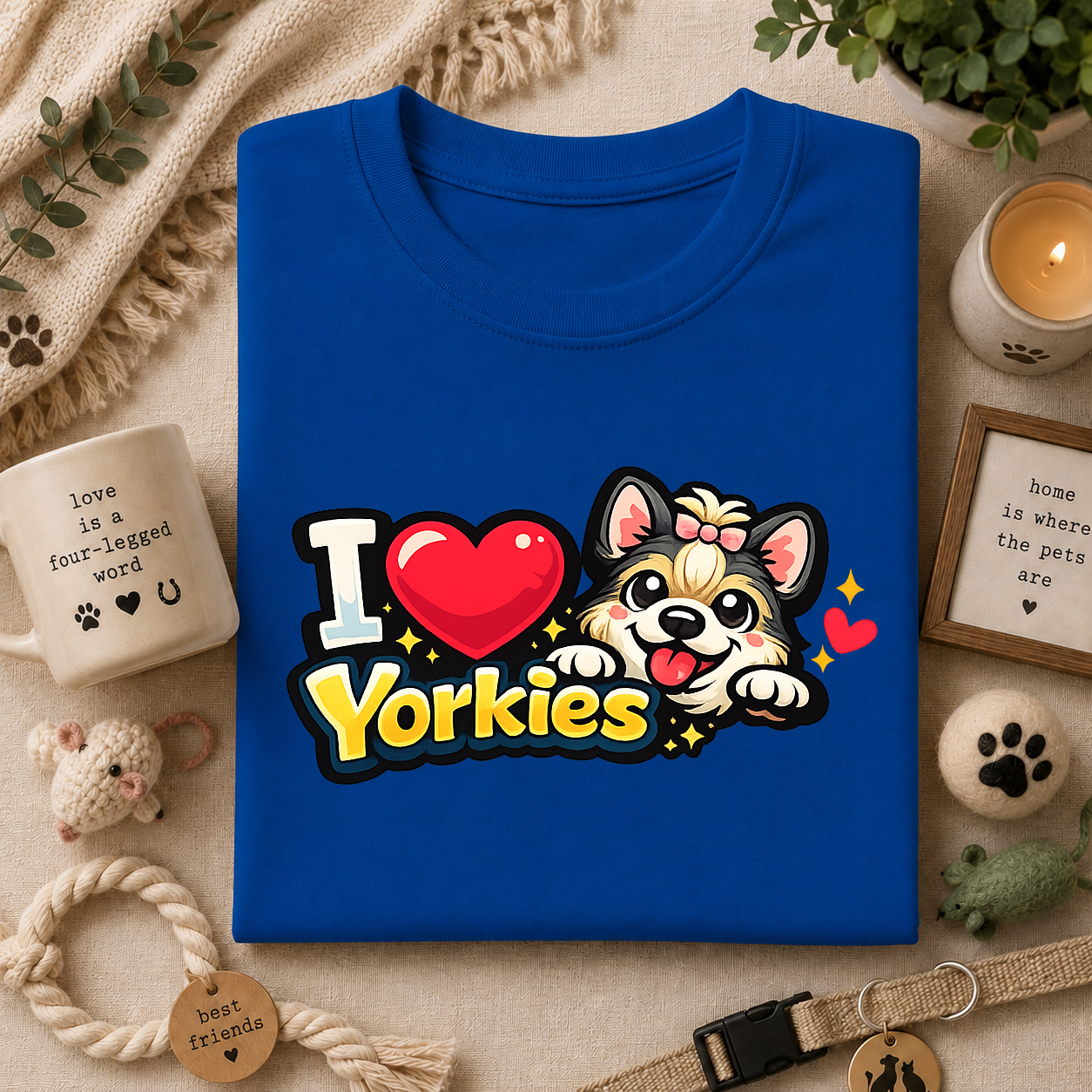 I Heart Yorkies T‑Shirt — Cute Yorkie Dog Lover Tee