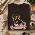 Dachshund Mama T‑Shirt — Cute Wiener Dog Graphic Tee with Hearts and Paw Prints