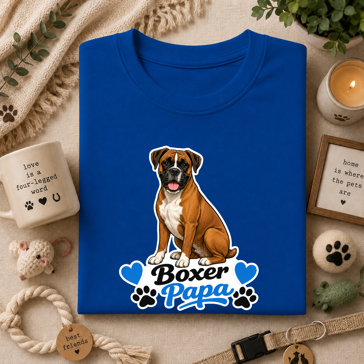 Boxer Papa T-Shirt — Cute Boxer Dog Dad Shirt