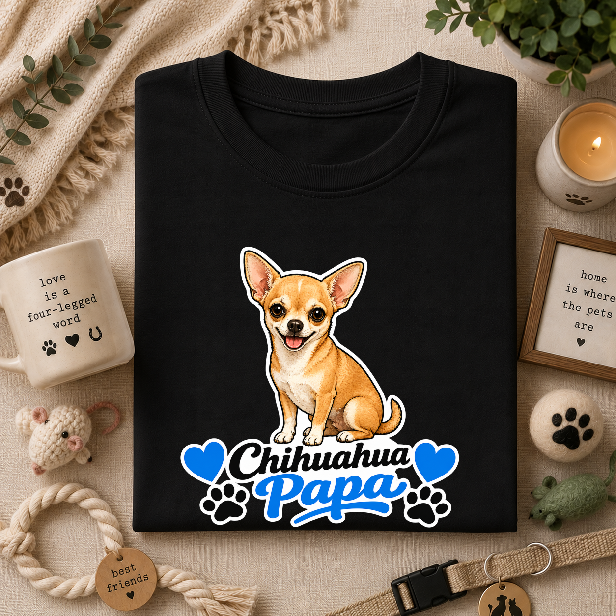 Chihuahua Papa T-Shirt — Cute Dog Dad Graphic Tee