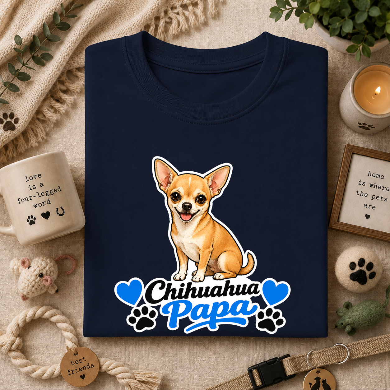 Chihuahua Papa T-Shirt — Cute Dog Dad Graphic Tee