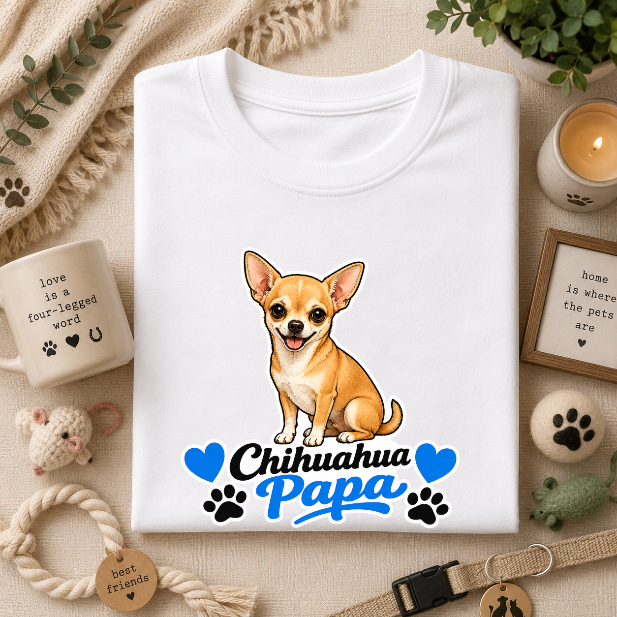 Chihuahua Papa T-Shirt — Cute Dog Dad Graphic Tee