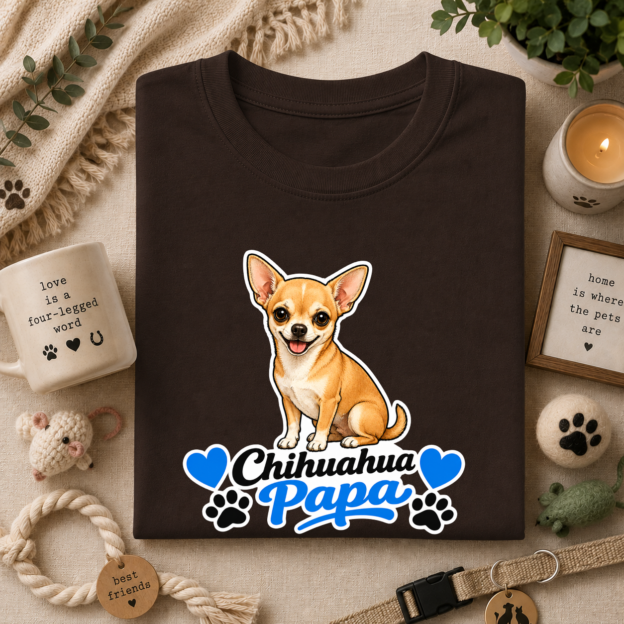 Chihuahua Papa T-Shirt — Cute Dog Dad Graphic Tee
