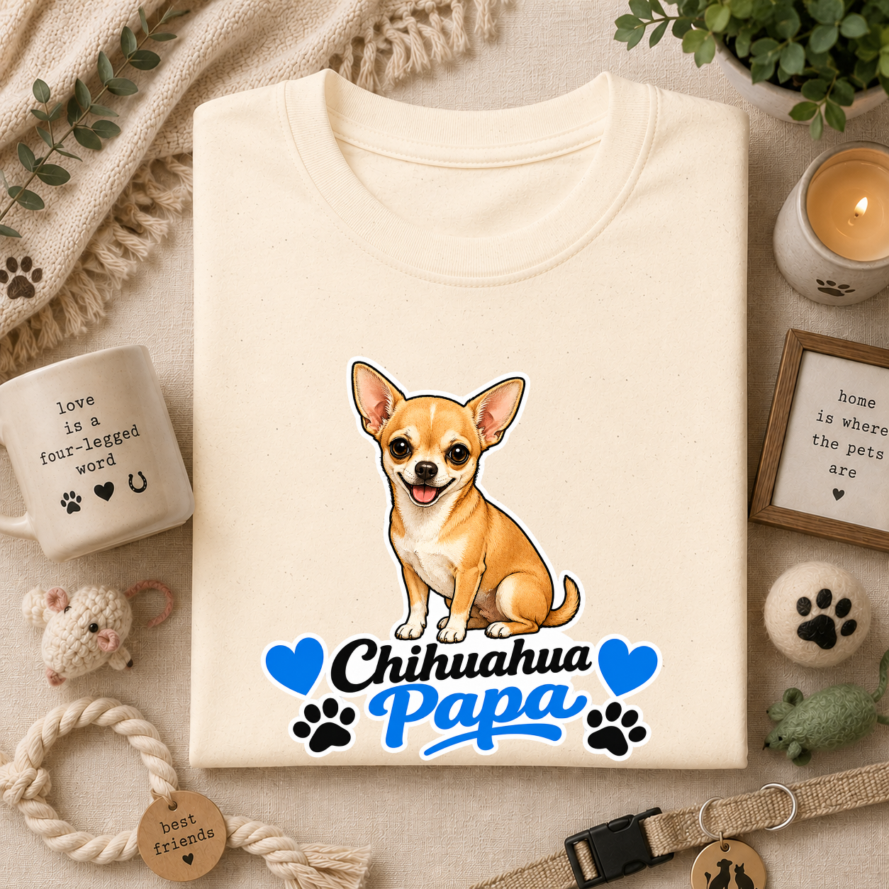 Chihuahua Papa T-Shirt — Cute Dog Dad Graphic Tee