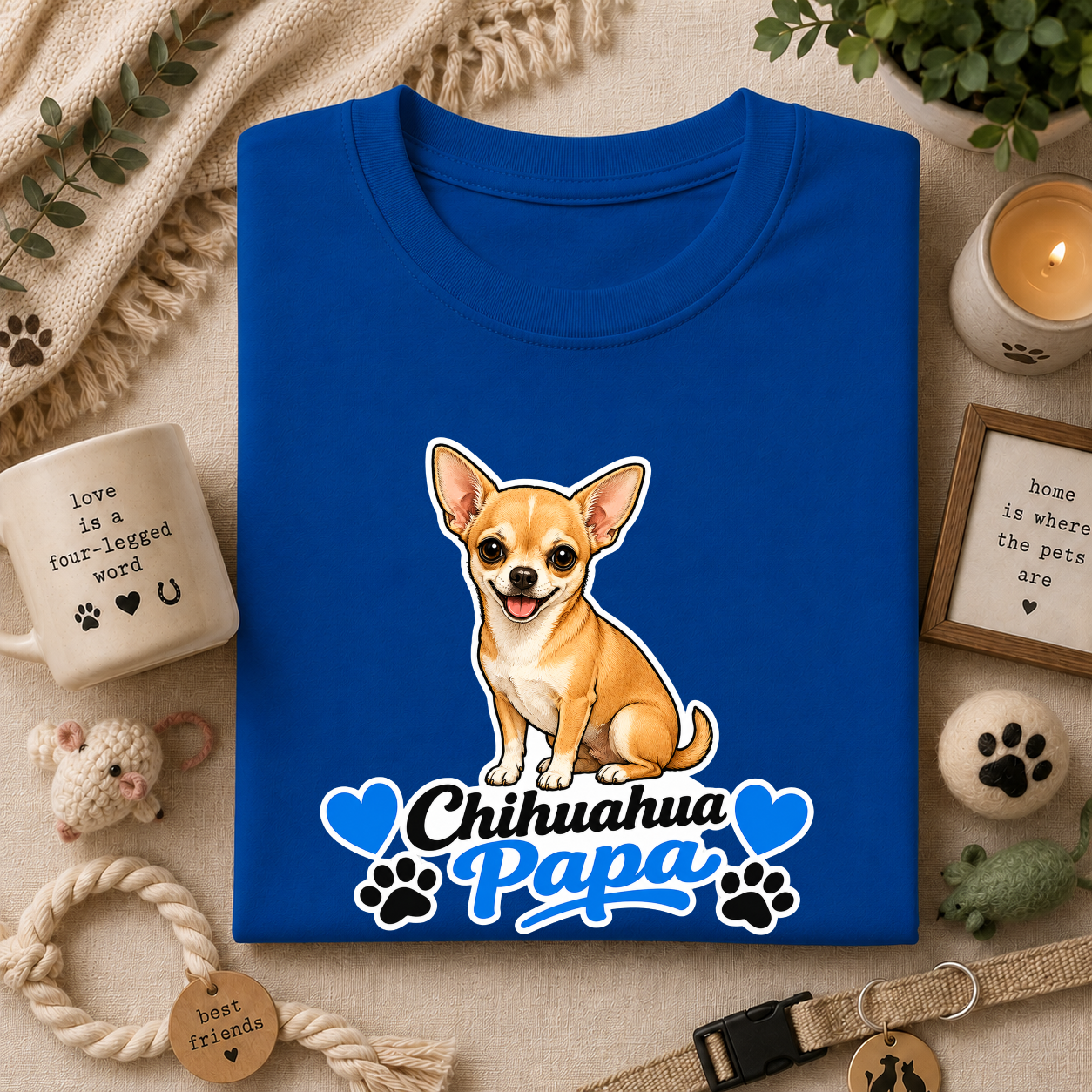 Chihuahua Papa T-Shirt — Cute Dog Dad Graphic Tee