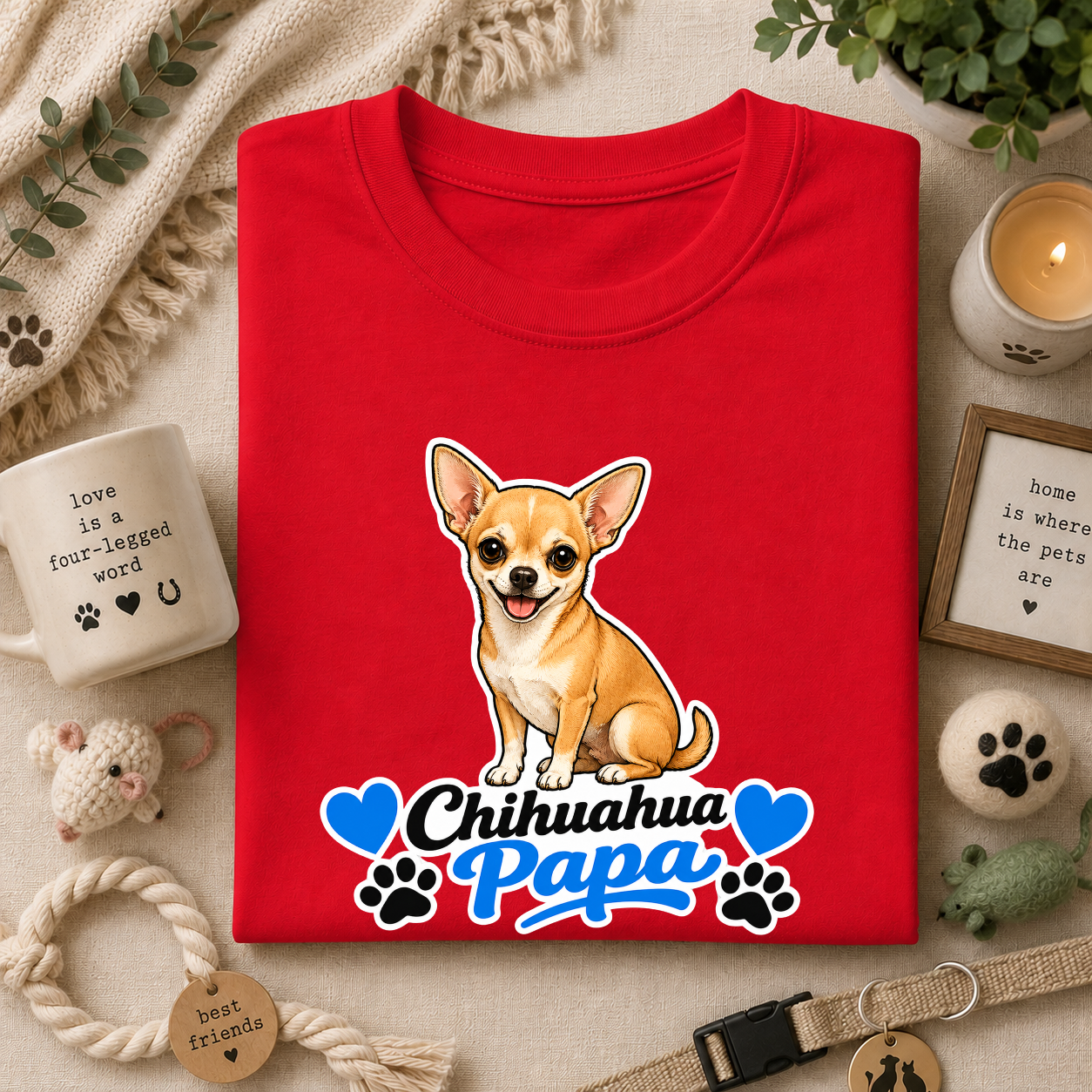 Chihuahua Papa T-Shirt — Cute Dog Dad Graphic Tee