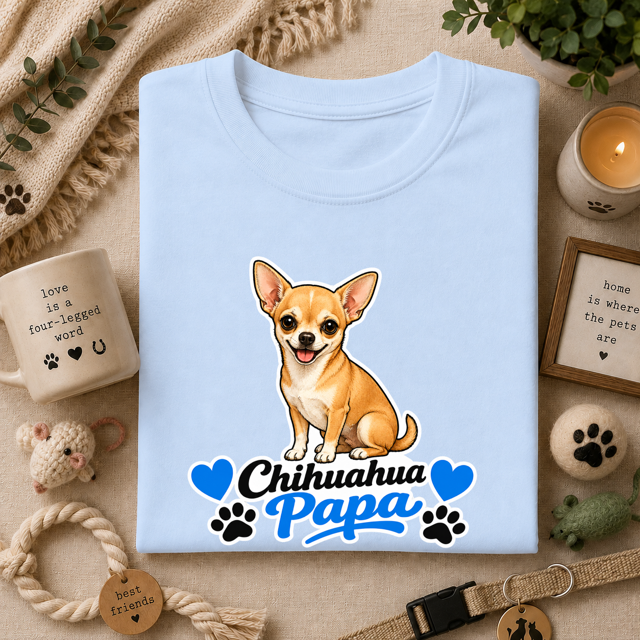 Chihuahua Papa T-Shirt — Cute Dog Dad Graphic Tee
