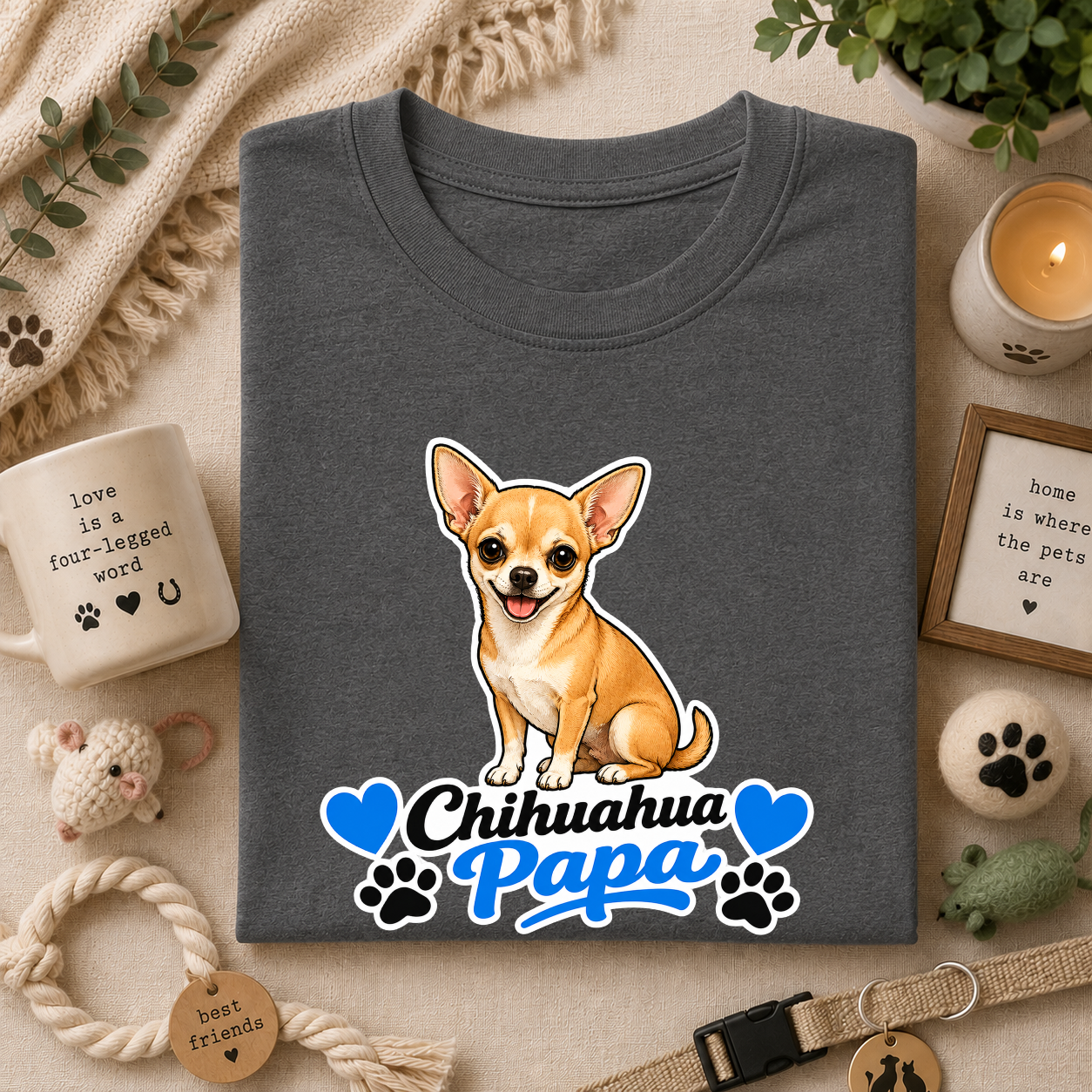 Chihuahua Papa T-Shirt — Cute Dog Dad Graphic Tee