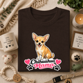 Chihuahua Mama T-Shirt — Cute Dog Mom Tee with Hearts & Paw Prints