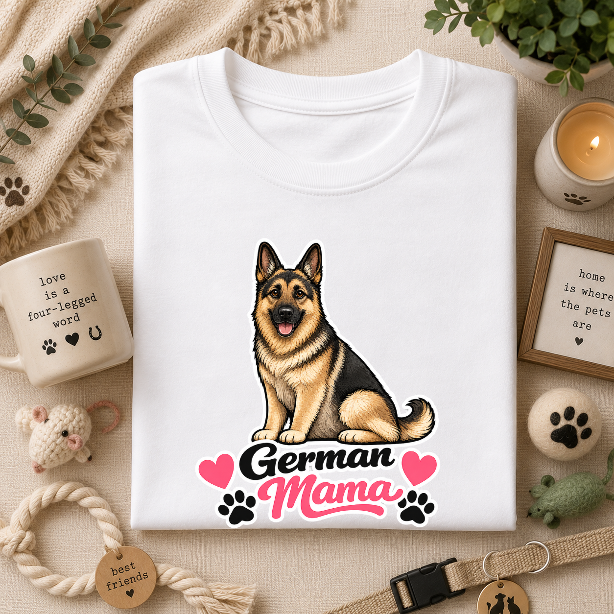 German Mama T-Shirt — Cute German Shepherd Mom Tee